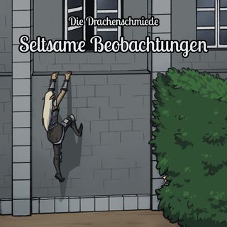 Jemand erklimmt die Burgmauer